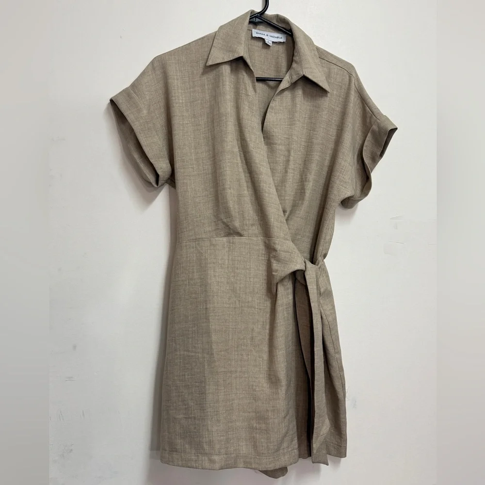 Tie up Emma & Michelle workwear jumpsuit shorts chic office wear romper - Picture 3 of 7